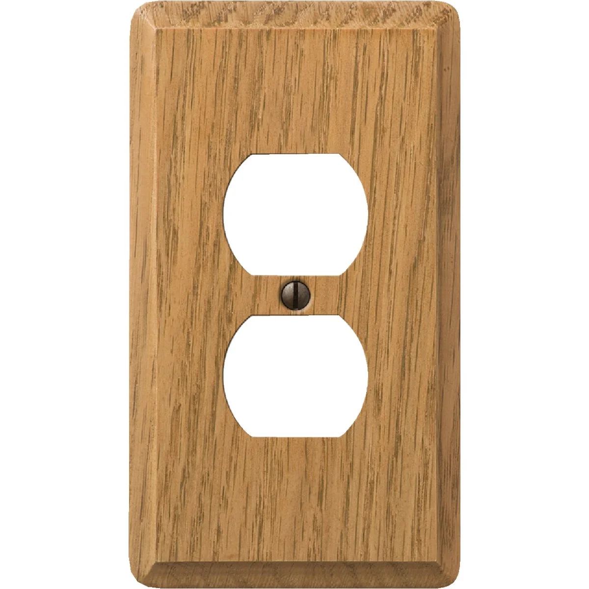 Smart Amerelle 1-Gang Solid Oak Outlet Wall Plate Light Oak Recyclable