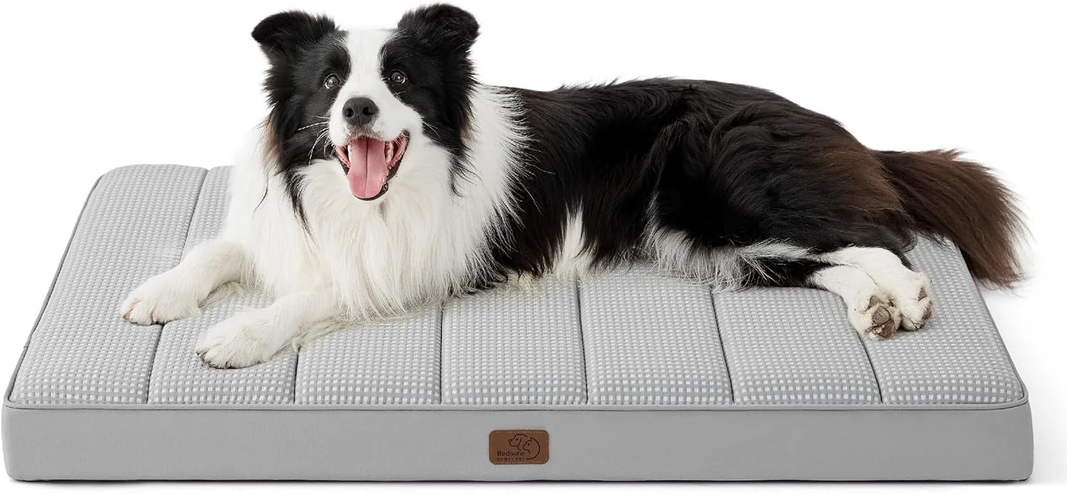 Easy-to-Use Bedsure Cooling Dog Bed for Crate - Large Orthopedic Flat Puppy Beds with Removable Washable Cover Egg Crate Foam Pet Mat Suitable for Pet Up to 50 lbs Consistent
