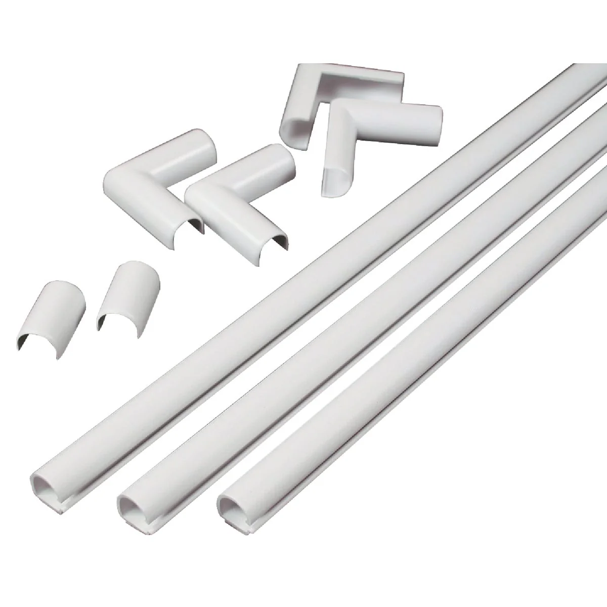 Natural Wiremold CordMate 1 2 In. x 3 Ft. White Channel Smooth