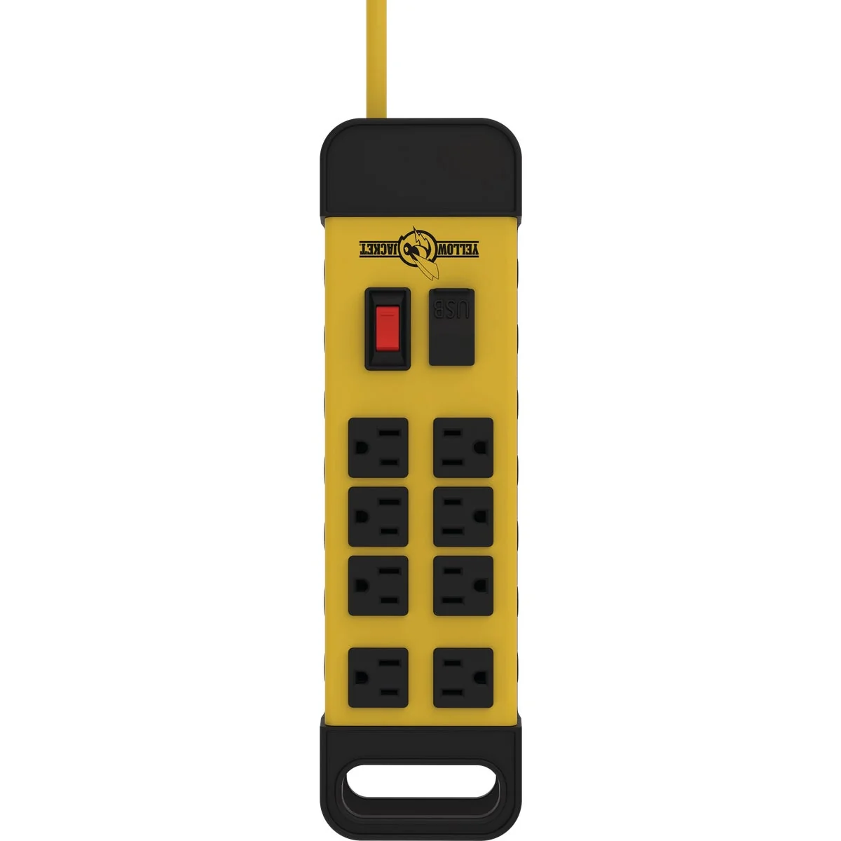 Flexible Yellow Jacket 8-Outlet Yellow Metal Power Block with 6 Ft. Cord Elite