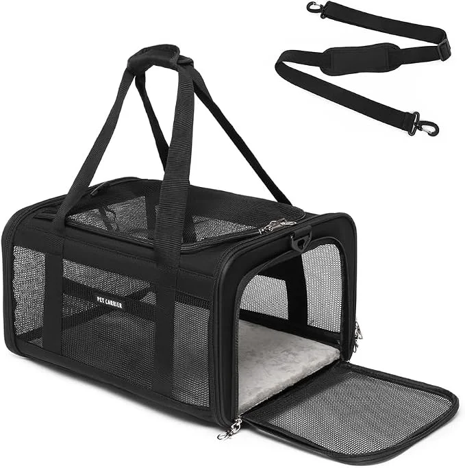 Long-Lasting Airline Pet Carrier for Cats and Small Dogs up to 15 lbs Breathable Fast