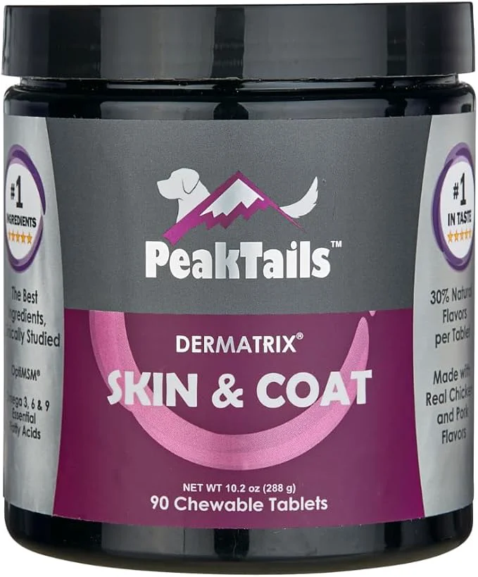 Efficient Kala Health PeakTails Skin Coat Support for Dogs – 90 Chewable Tablets with MSM Fish Oil Omega-3 Omega-6 – Supports Healthy Skin Shiny CoatAbout This Reliable