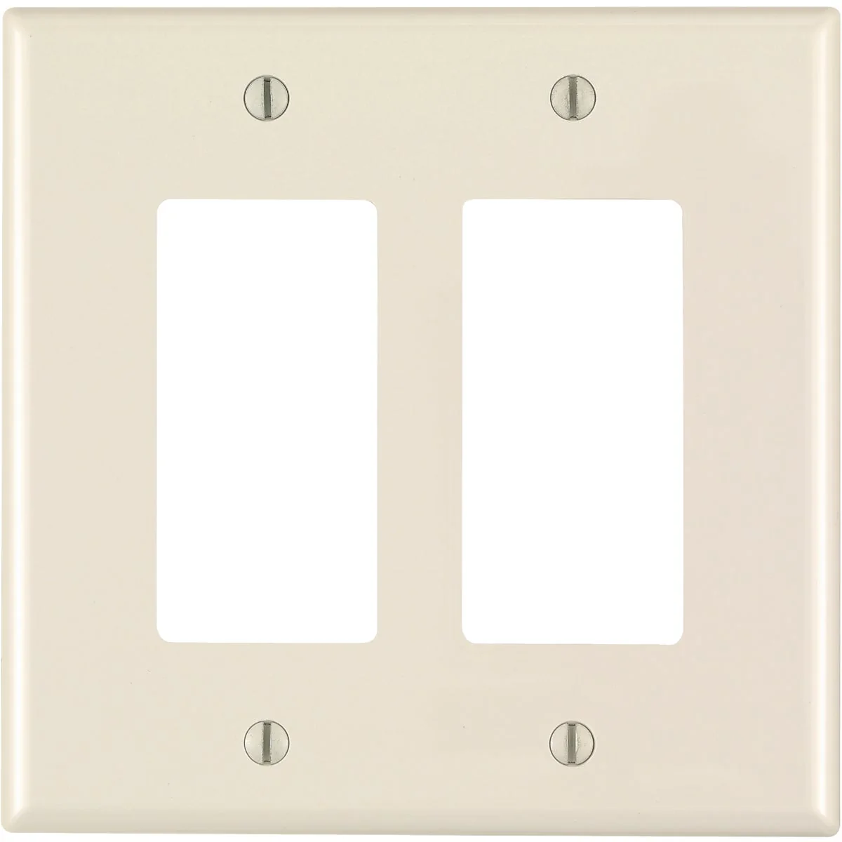 Organic Leviton Decora 2-Gang Thermoplastic Nylon Mid-Way Rocker Wall Plate Light Almond Official
