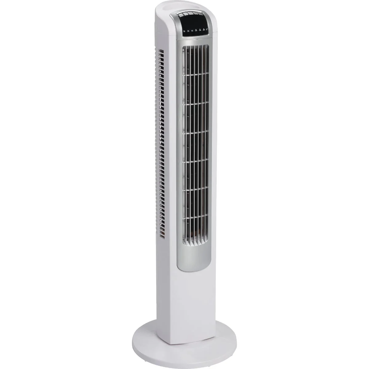Stylish Comfort 35 In. 3-Speed White Silver Tower Fan Fine