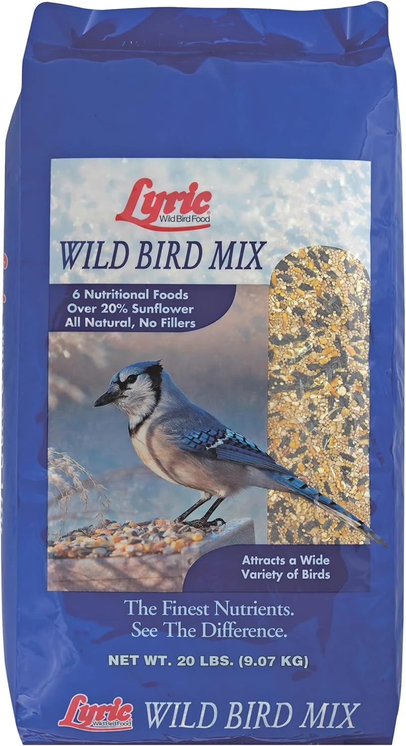 Practical Lyric Wild Bird Mix - Wild Bird Food for Outside Feeders - Attracts Doves Jays and many more - 20 lb. Bag Elegant