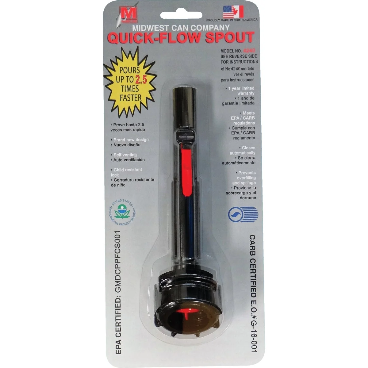 Contemporary Midwest Can 11 In. L Spill-Proof Fuel Can Spout Environmentally Friendly