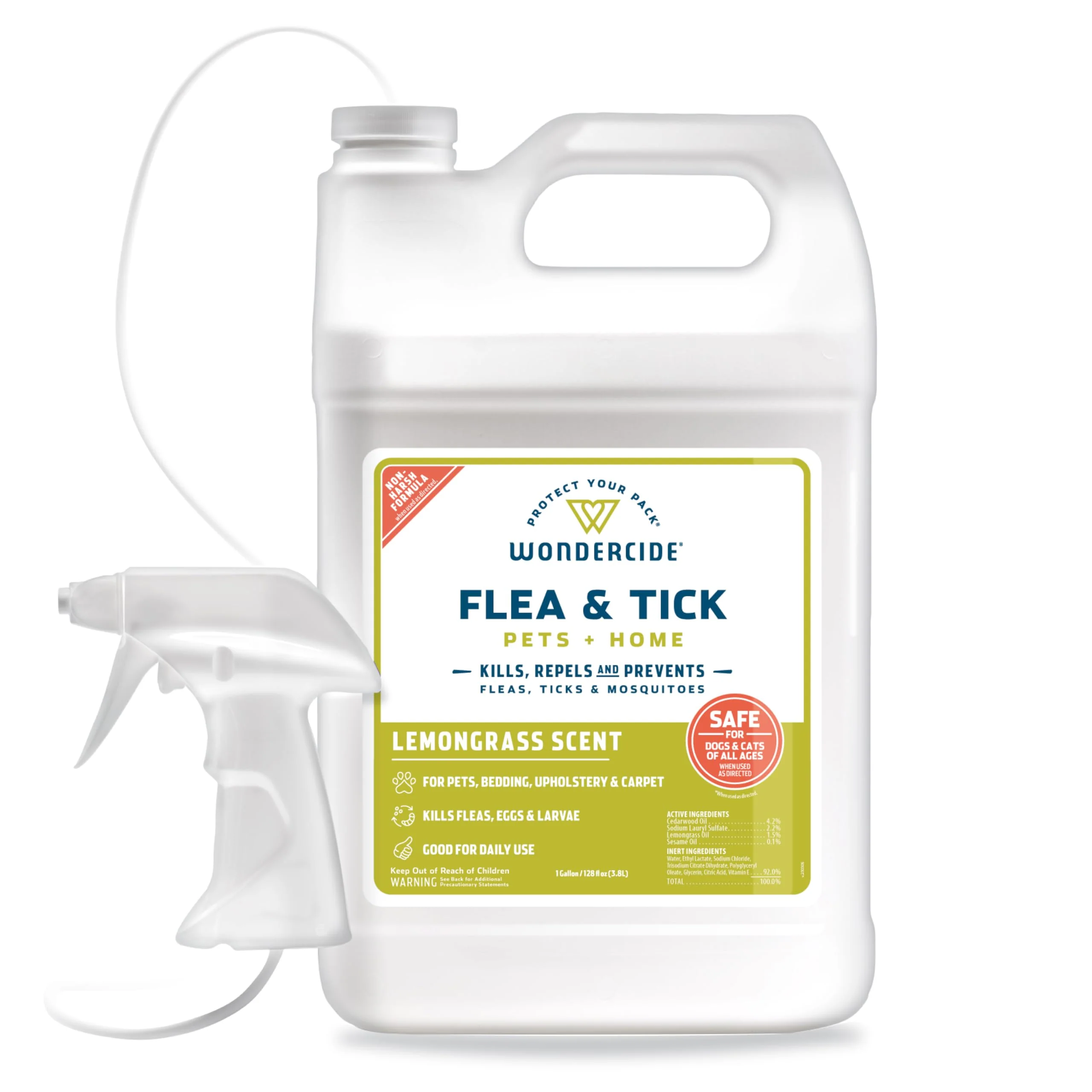 Modern Wondercide Flea Tick Mosquito Spray for Dogs Cats Home — Lemongrass 128 oz Natural Plant-Powered Comfortable