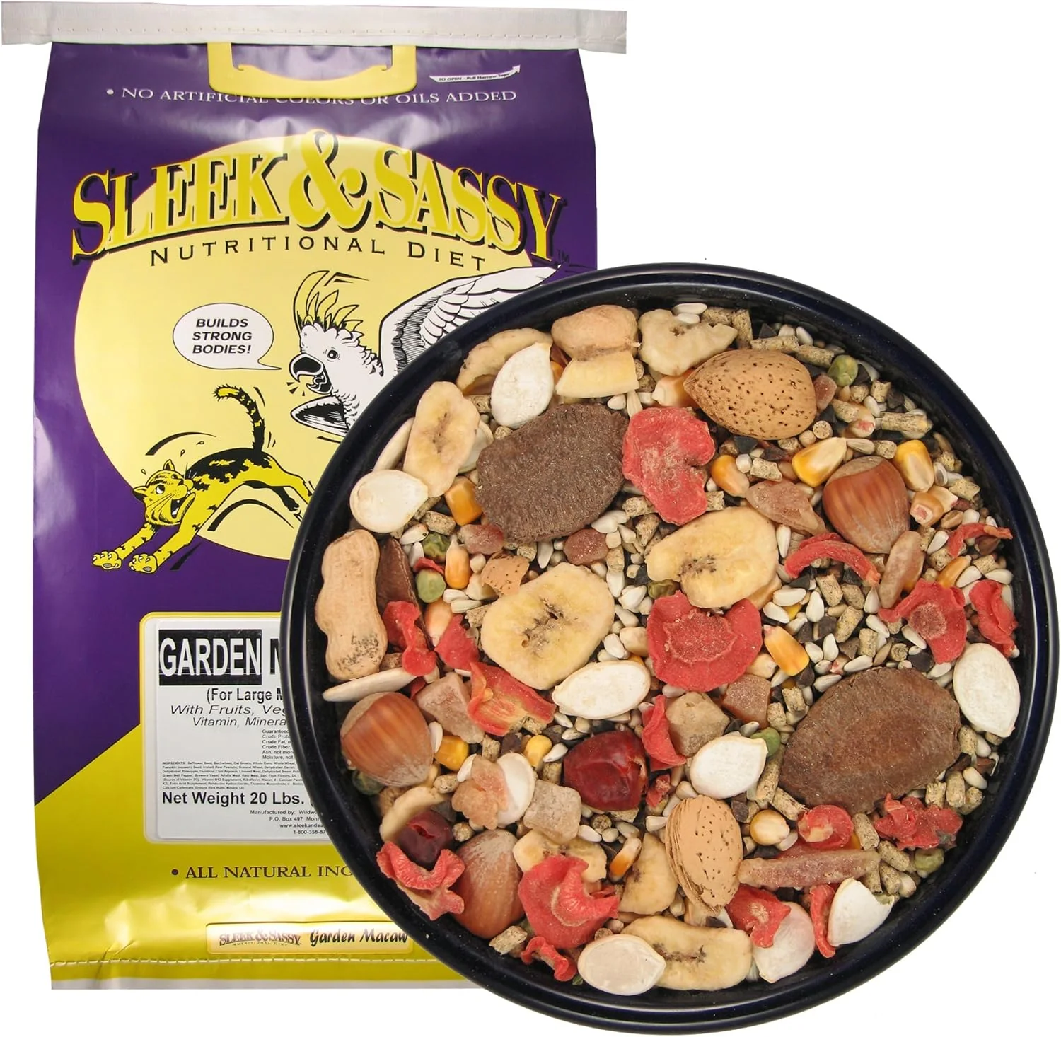 Modern SLEEK SASSY Garden Macaw Parrot Food 20 lbs. Convenient