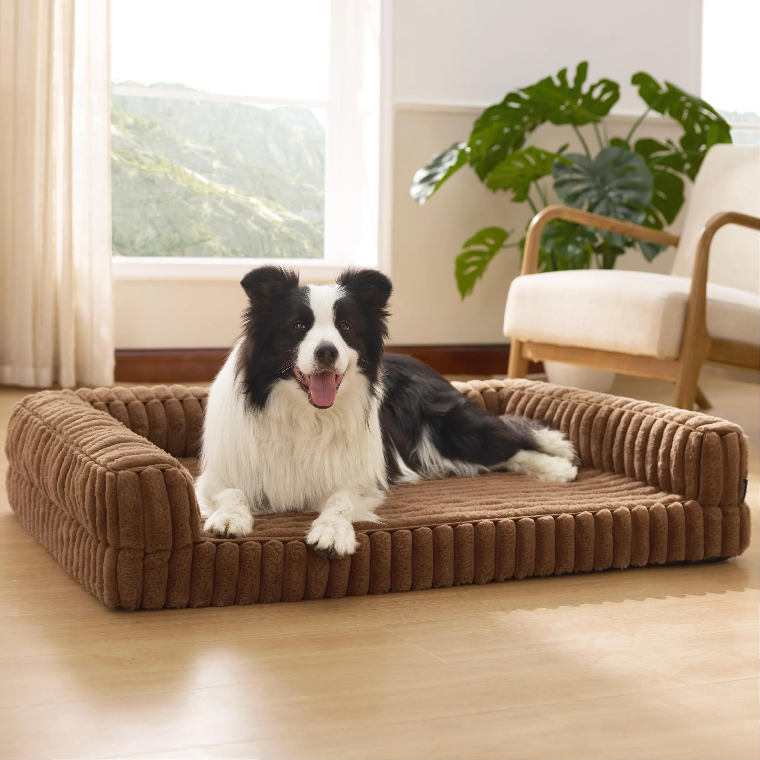 Reusable Bedsure Orthopedic Large Dog Bed – Waterproof Memory Foam with Side Bolster Non-Slip Bottom Washable Corduroy Cover Elite