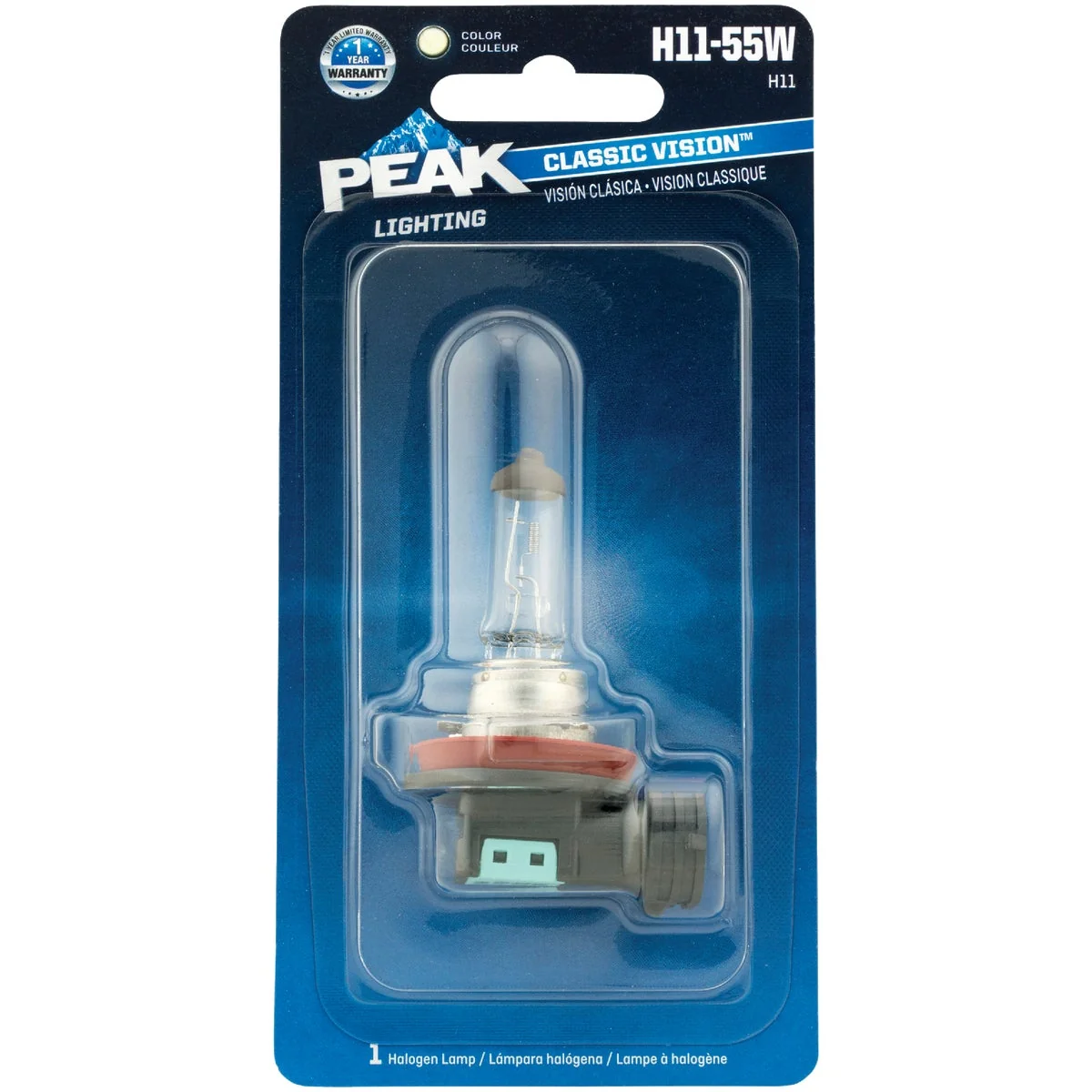 Top-Quality PEAK Classic Vision H11-55W 12V Halogen Automotive Bulb Superior