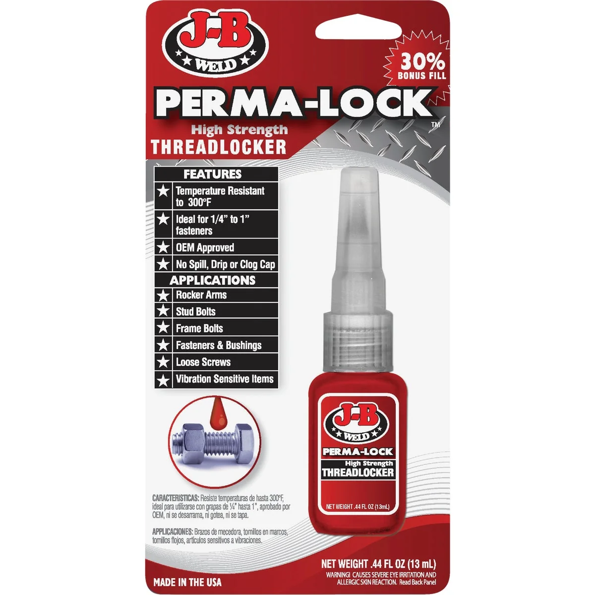 Specialty J-B Weld Perma-Lock 0.44 Oz. Red Threadlocker Next-Generation