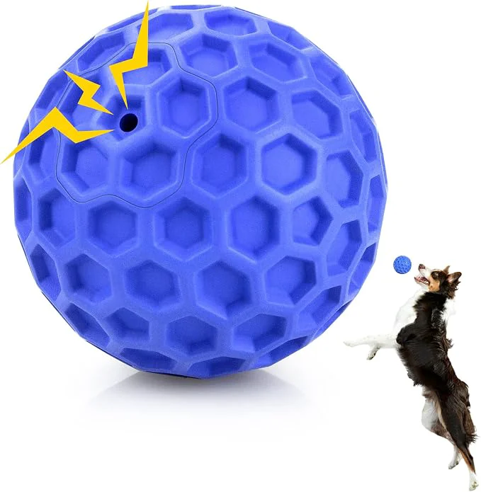 Durable Indestructible Squeaky Dog Ball Relieves Anxiety Cleans Teeth Interactive Practical