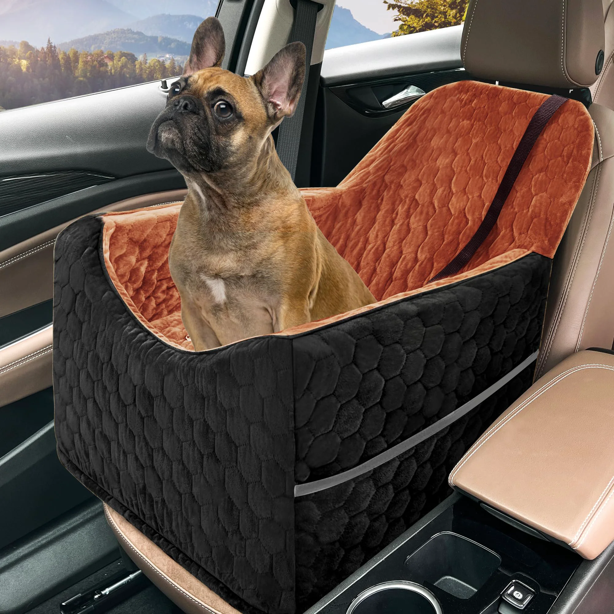 Luxury Melafa365 Dog Car Seat for Small Medium Dogs – Memory Foam Booster ≤35 lbs with Washable Cover Trusted