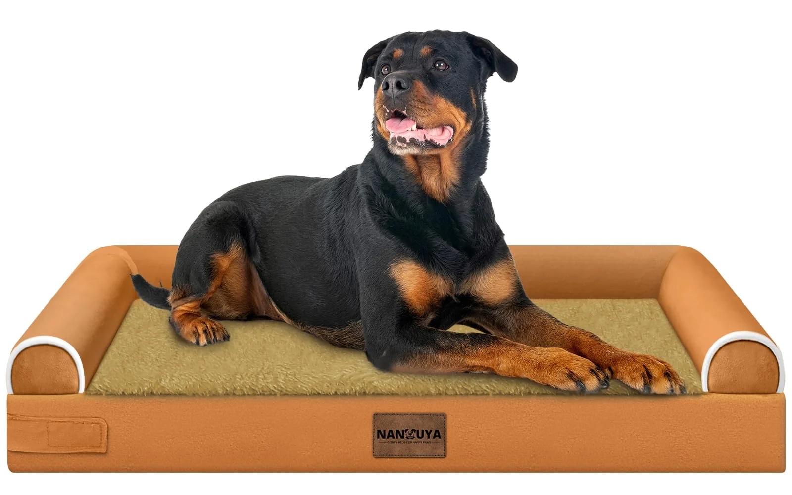 Reusable NANUYA Large Orthopedic Dog Bed – Washable Egg-Crate Foam Waterproof Cover Orange Luxury