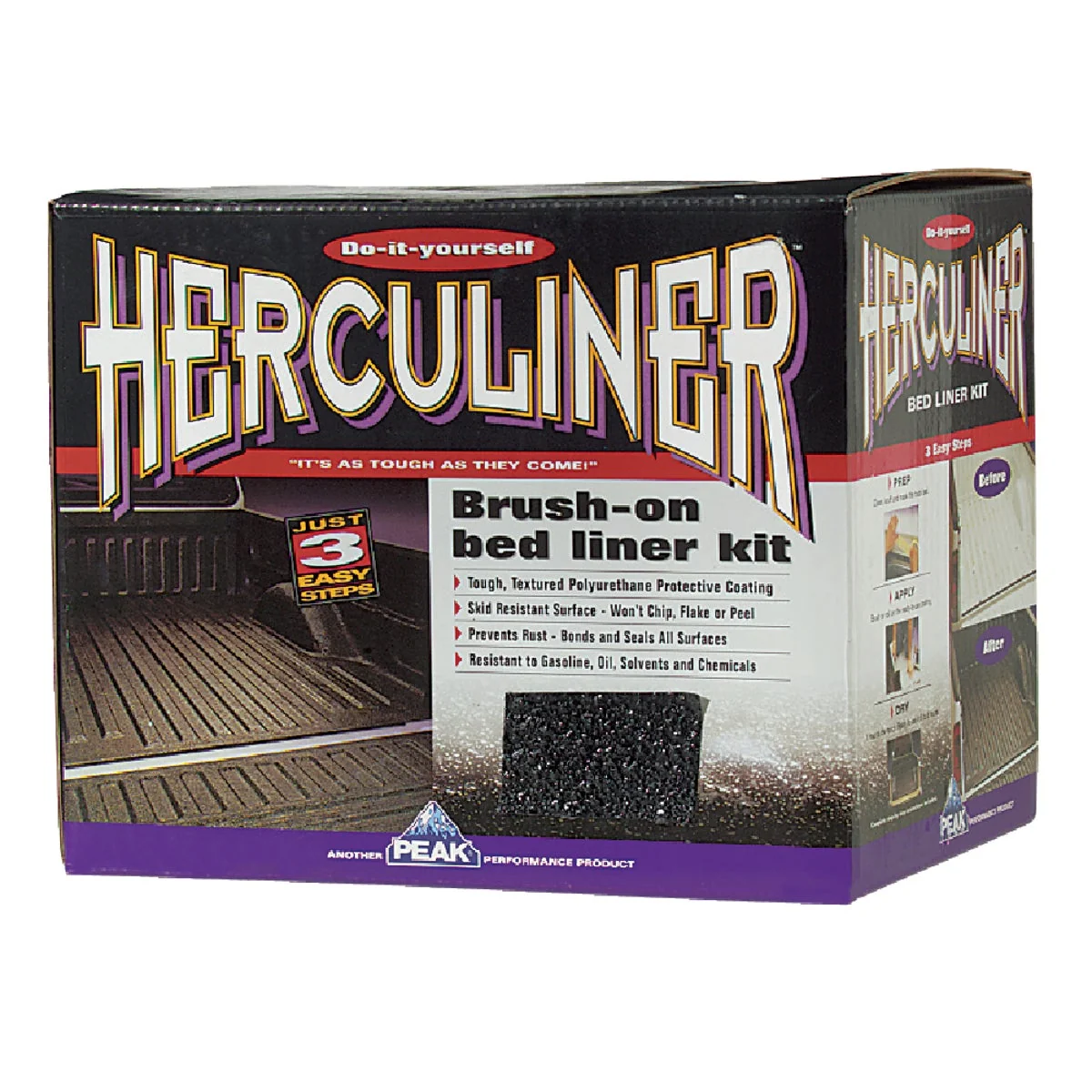 Premium PEAK Herculiner Gal. Brush-On Bed Liner Kit Black Healthy