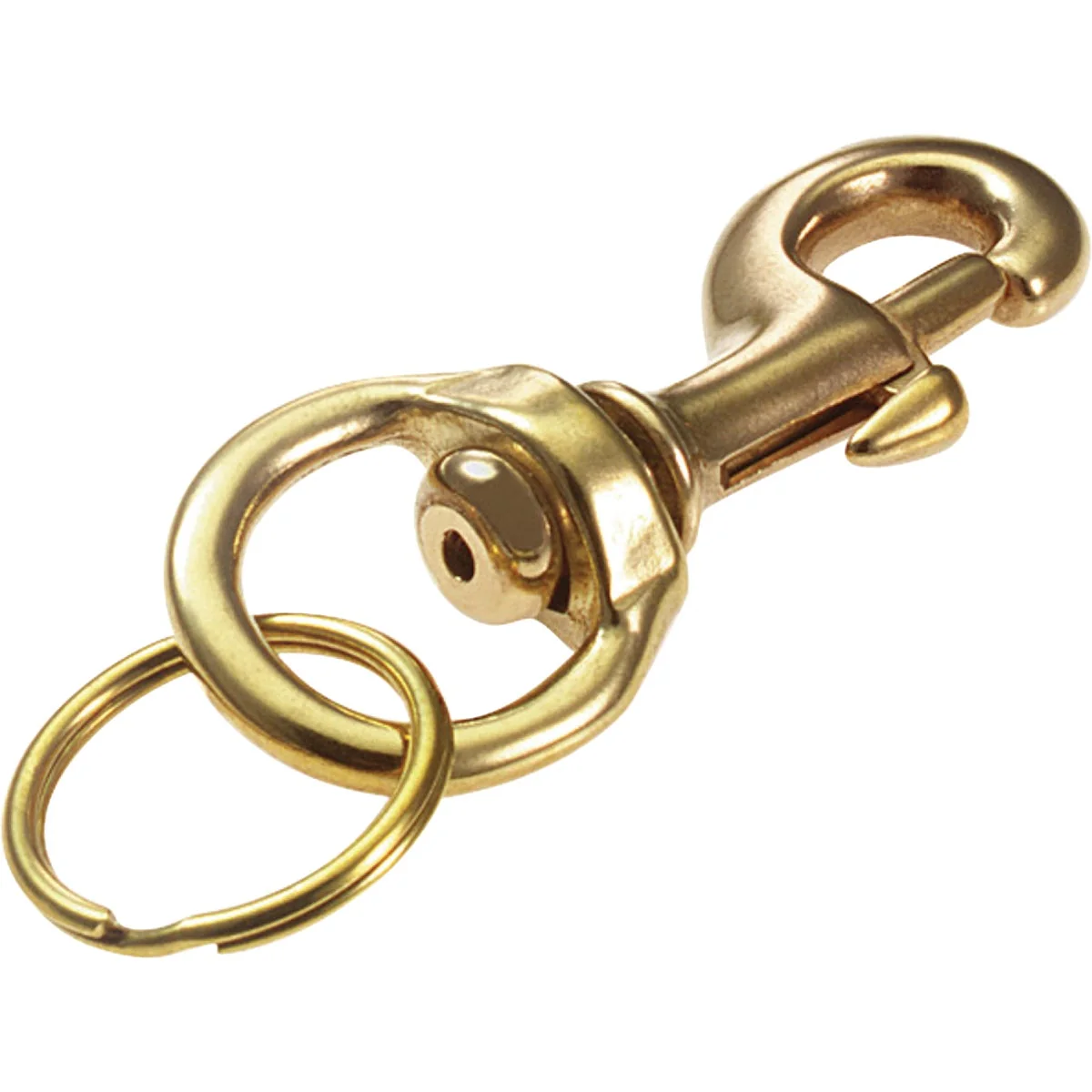 Genuine Lucky Line Secure-A-Key Solid Brass 1 In. x 3-1 8 In. L. Bolt Snap Key Chain Natural