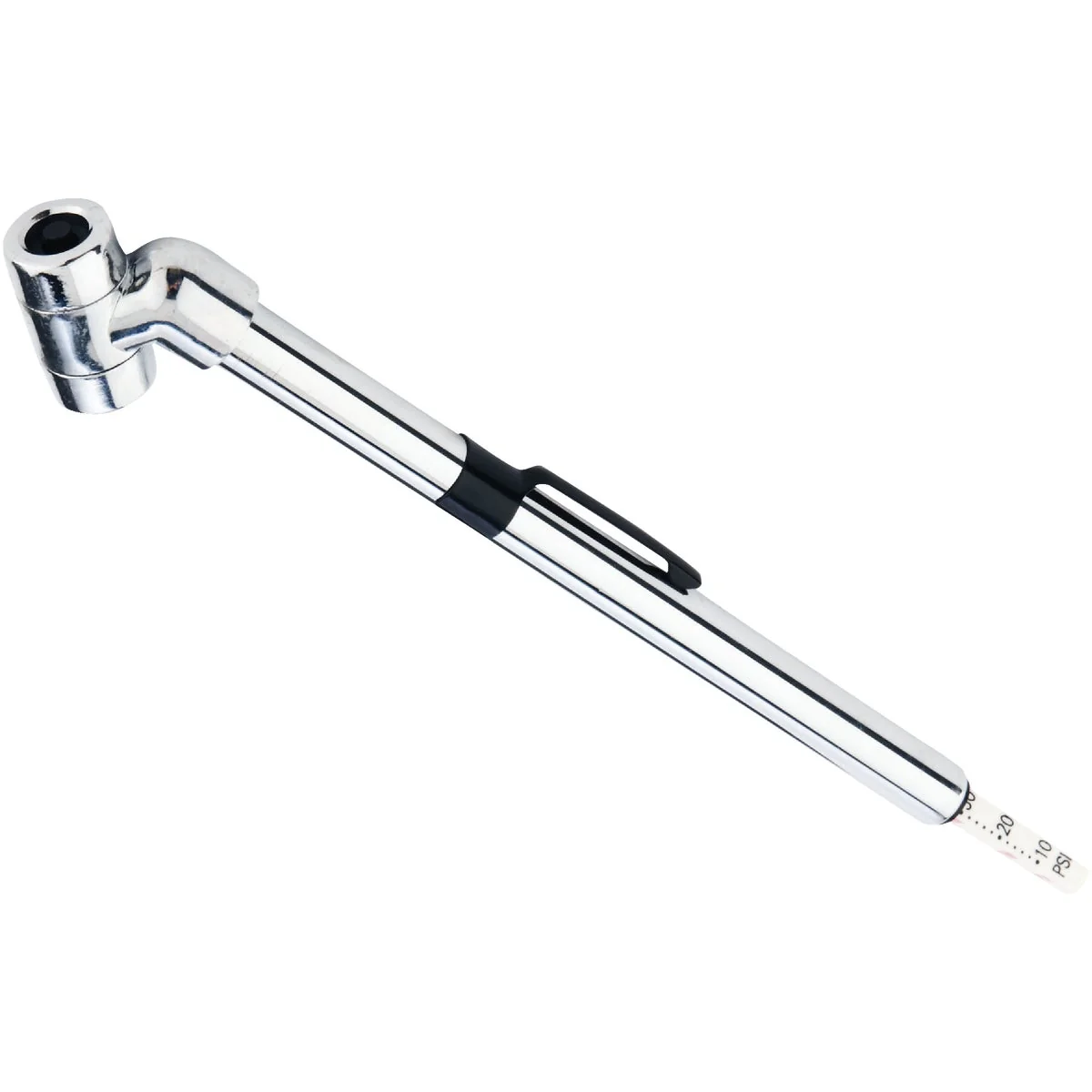 High-Grade Custom Accessories 10-120 psi Chrome-Plated Offset Head Tire Gauge Exclusive