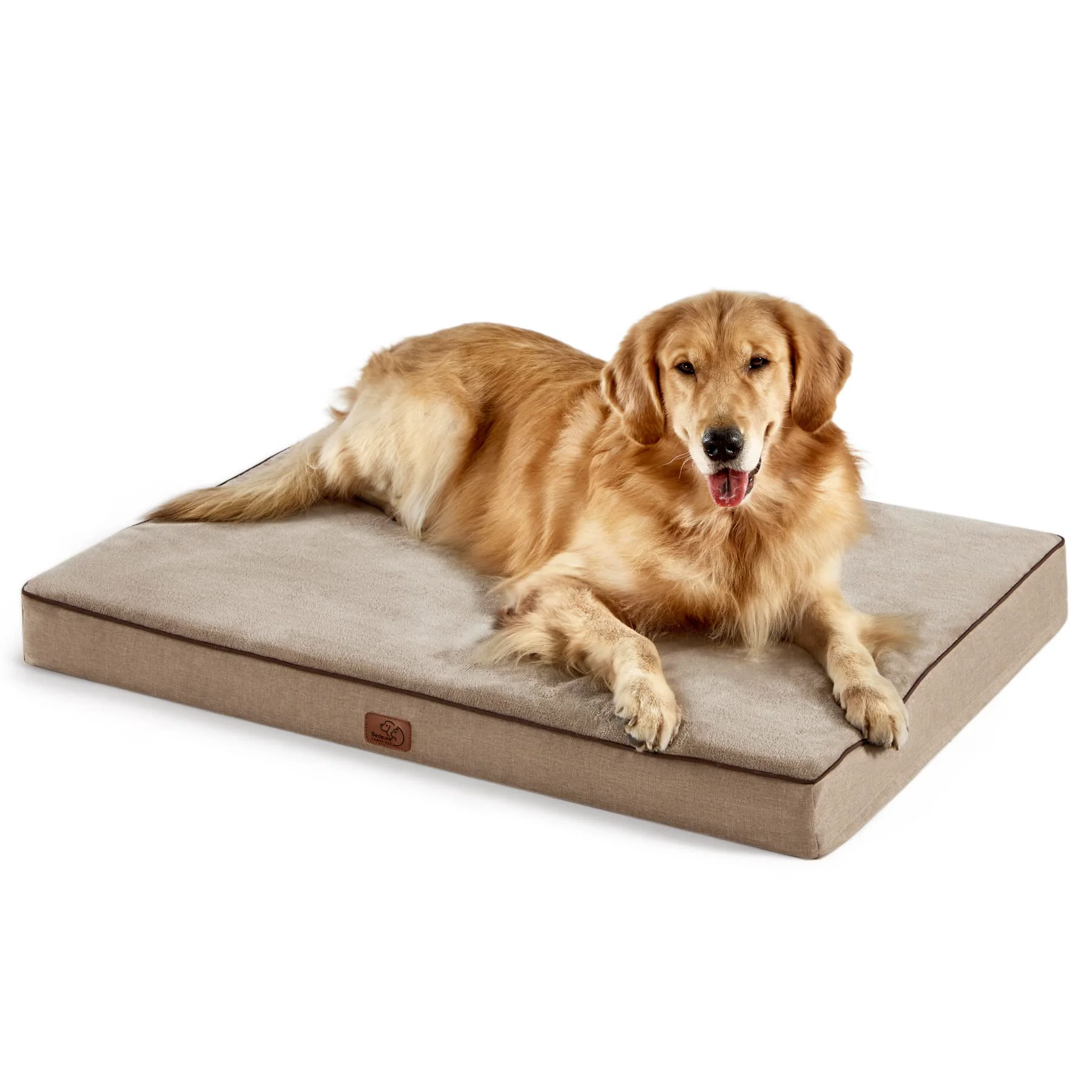 Innovative Bedsure Memory Foam Dog Crate Bed XL – Orthopedic Pet Bed with Removable Cover Non-Slip Bottom Khaki Premium Material