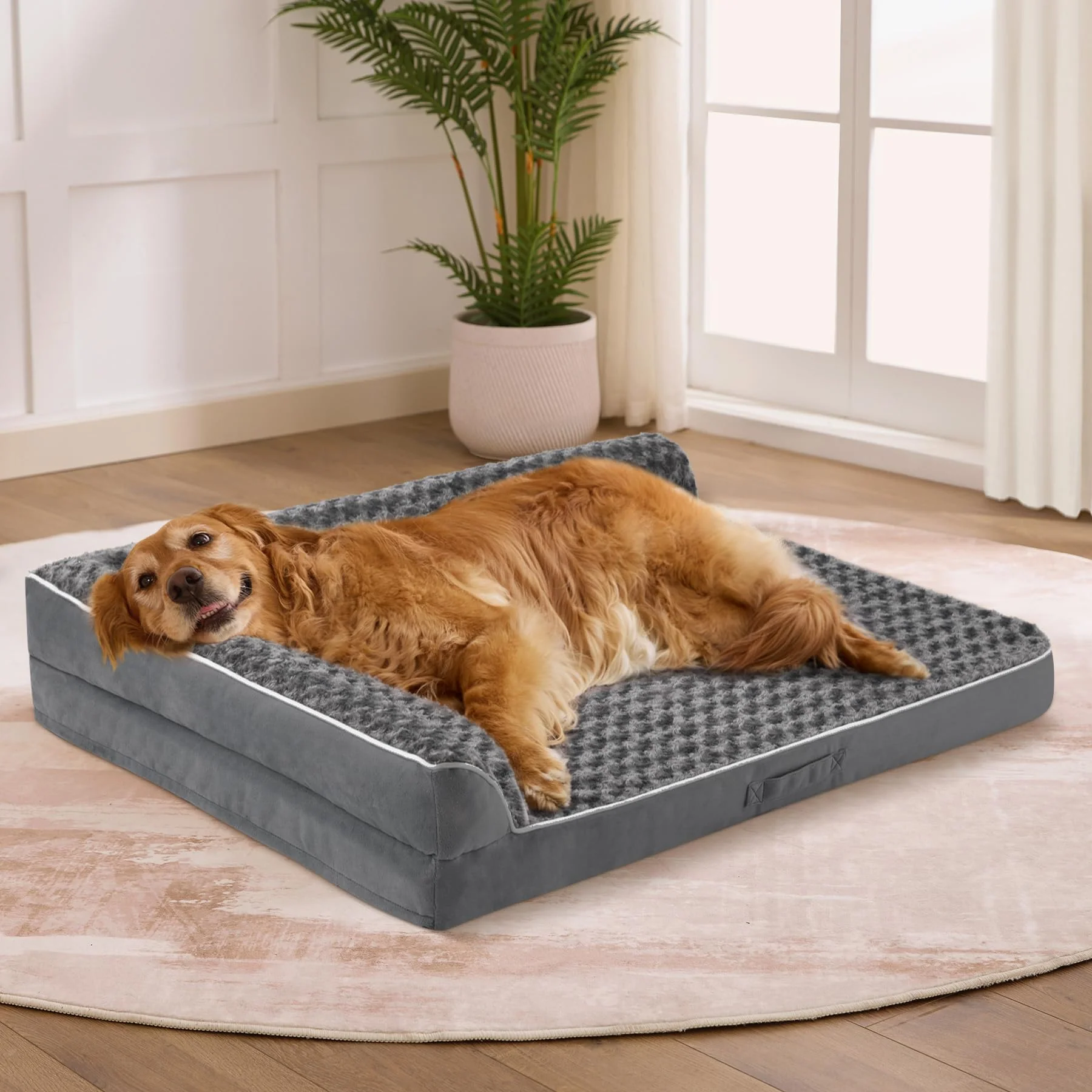 Refined Aeroluxe XL Orthopedic Dog Bed for Large Dogs — Waterproof Removable Cover 42x30x7.5 in Authentic