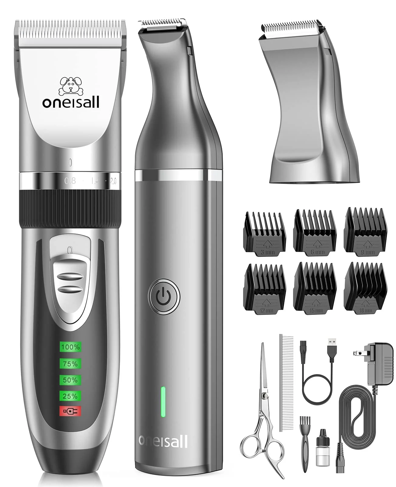 Proven oneisall 2 in 1 Pet Grooming Kit — Quiet Cordless Dog Clippers Paw Trimmer Comfortable