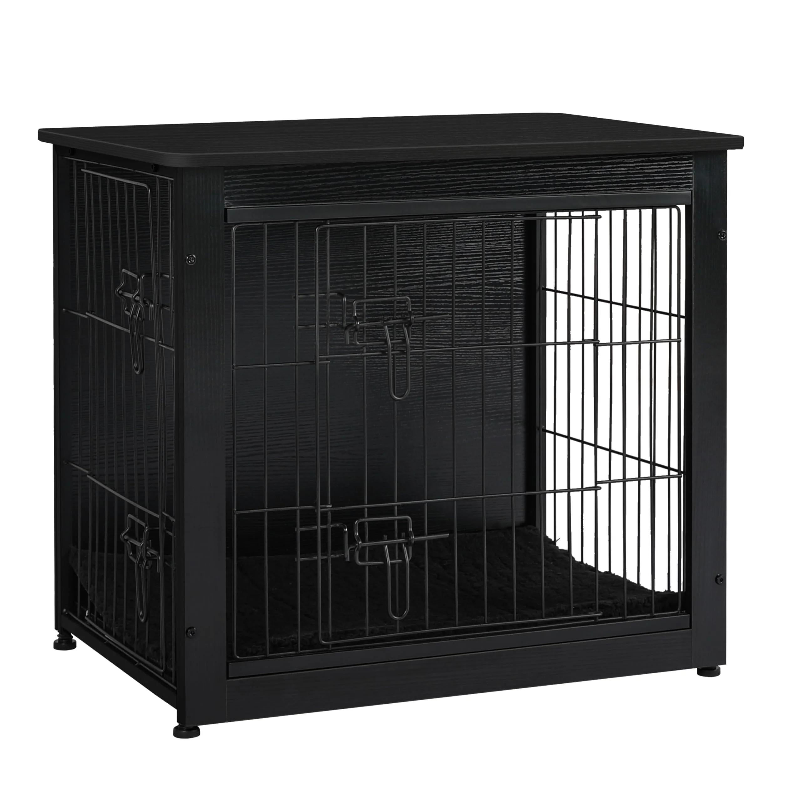 High-Quality Dwanton Dog Crate Furniture with Cushion — Wooden Kennel Table with Double Doors Indoor Dog House Enhanced