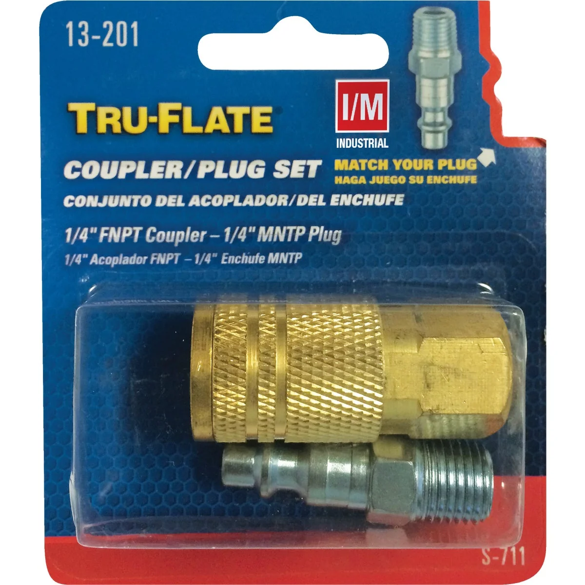 Detailed Tru-Flate Industrial Milton Steel-Plated Coupler Nipple Set Smooth
