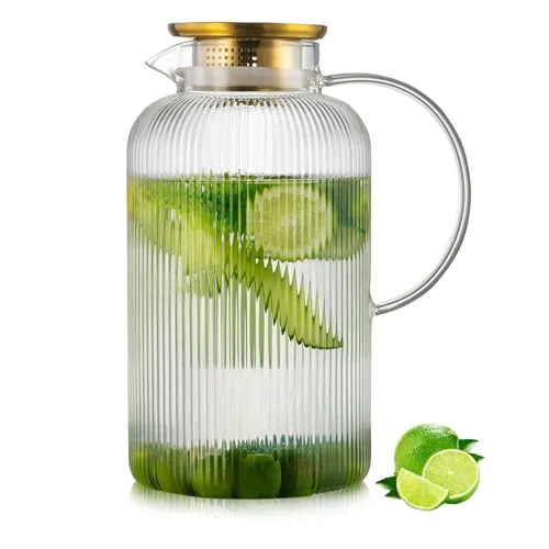 Authentic Glass Pitcher with Lid High-End