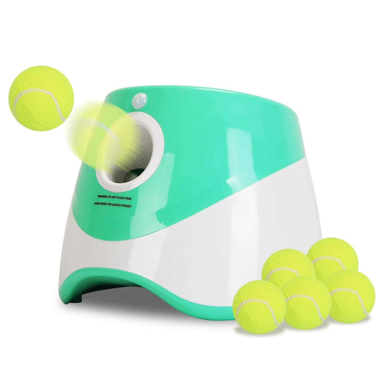 Genuine 1Pc Automatic Dog Ball Launcher Included 6 Tennis Balls With 3 Adjustable Launch Distance Trendy