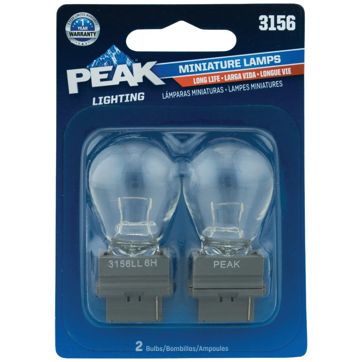 Environmentally Friendly PEAK 3156 12.8V Mini Incandescent Automotive Bulb 2-Pack Carefully Designed