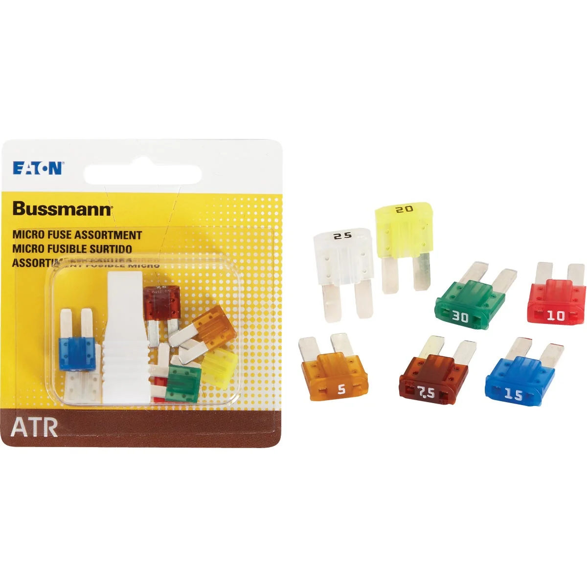 Exclusive Bussmann ATR Micro II Fuse Assortment with Fuse Puller 7-Piece Genuine