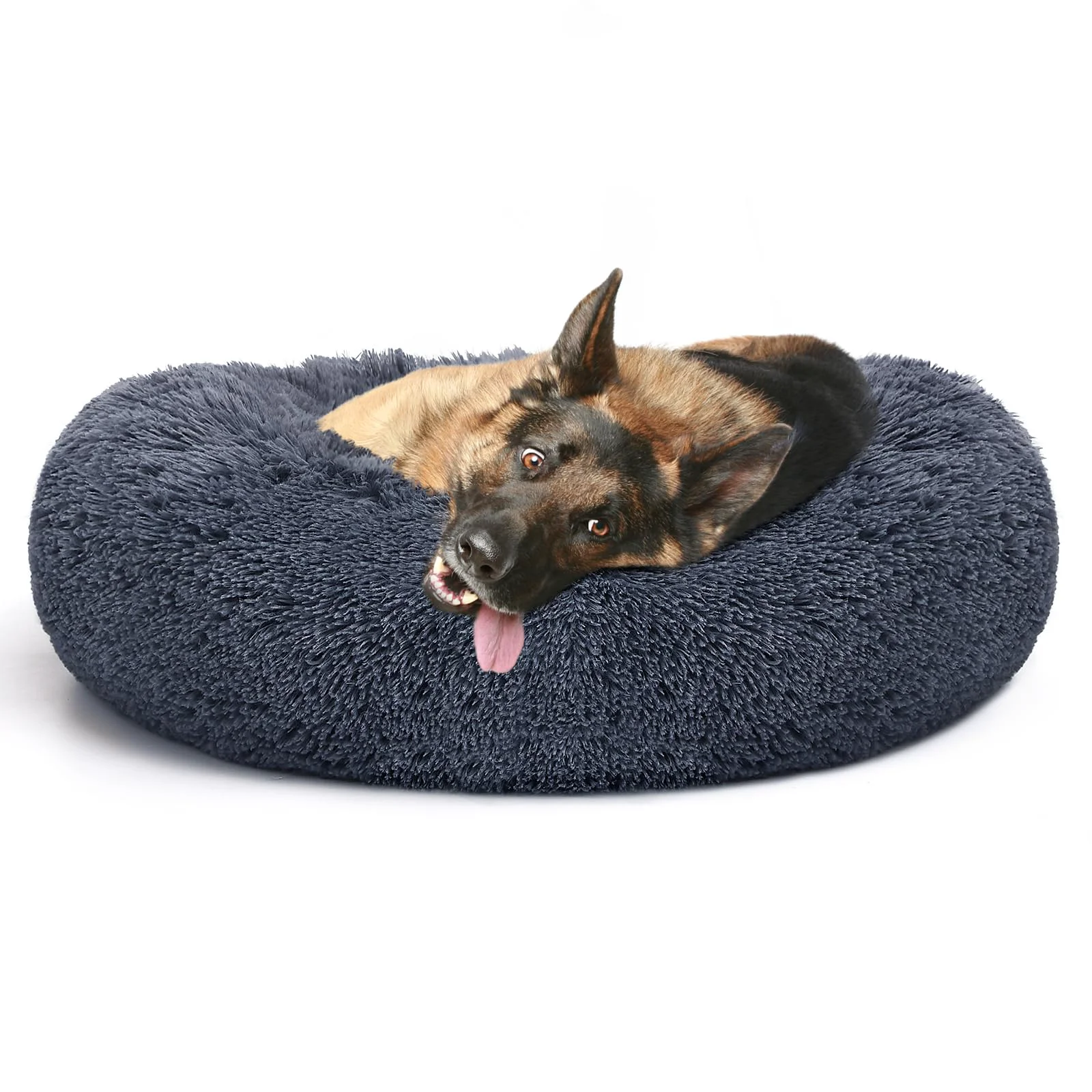 Original MIXJOY Orthopedic Round Dog Bed – Donut Cuddler Ultra-Soft Washable 36x36 Grey-Blue Practical