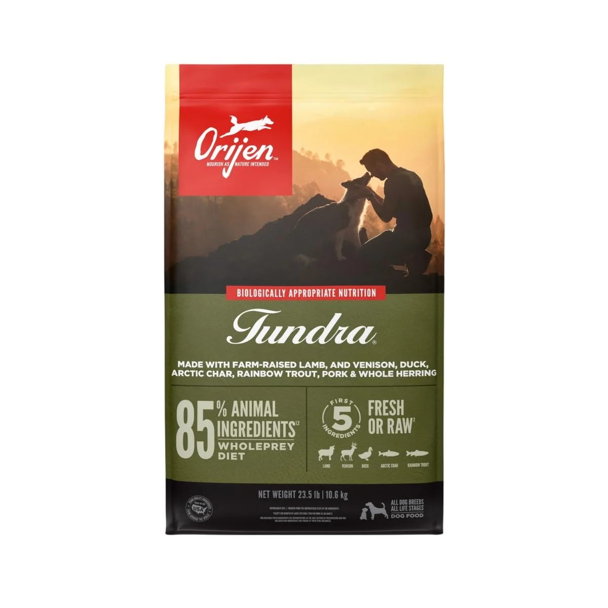 Safe ORIJEN TUNDRA Grain Poultry High Protein Dry Dog Food – 23.5 lb Stylish