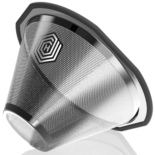 Sustainable Reusable Metal Coffee Filter for Kalita Wave 185 and OXO 8 Cup Powerful