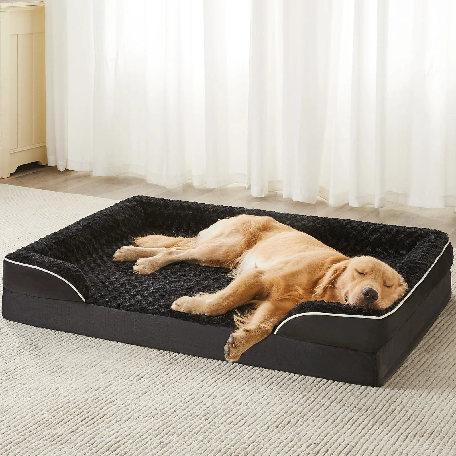 Genuine WNPETHOME Large Orthopedic Dog Bed – Washable Waterproof Lining Non-Skid Quality