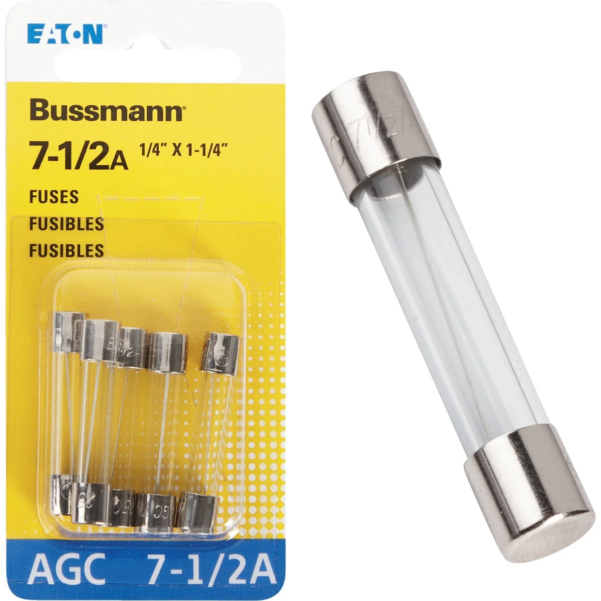 Prestigious Bussmann 7-1 2-Amp 250-Volt AGC Glass Tube Automotive Fuse 5-Pack Green
