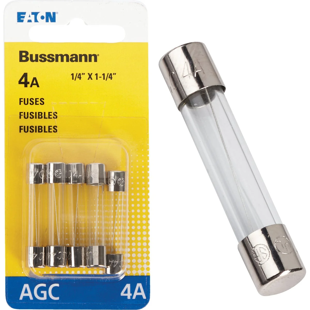 Practical Bussmann 4-Amp 250-Volt AGC Glass Tube Automotive Fuse 5-Pack Luxury