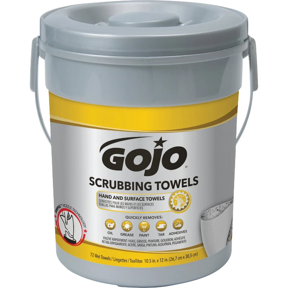 Powerful GOJO Fresh Citrus Pop-up Dispenser Scrubbing Hand Cleaner Wipes 72 Ct. Green