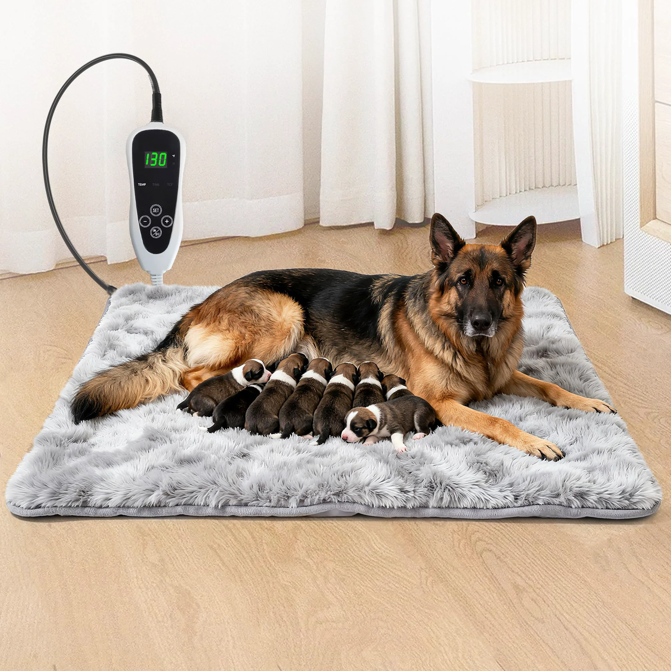 Optimized GOLOPET Extra Large Dog Heating Pad 47x30 in — Smart Thermostat MET UL Waterproof Velvet Cover Effective