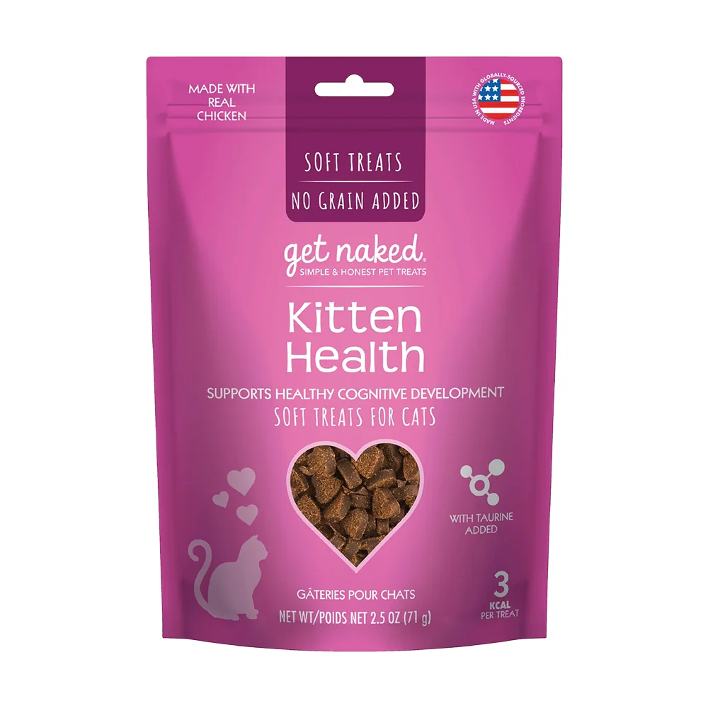 Elite Get Naked Kitten Health Grain- Soft Cat Treats Chicken 2.5-oz High-Performance