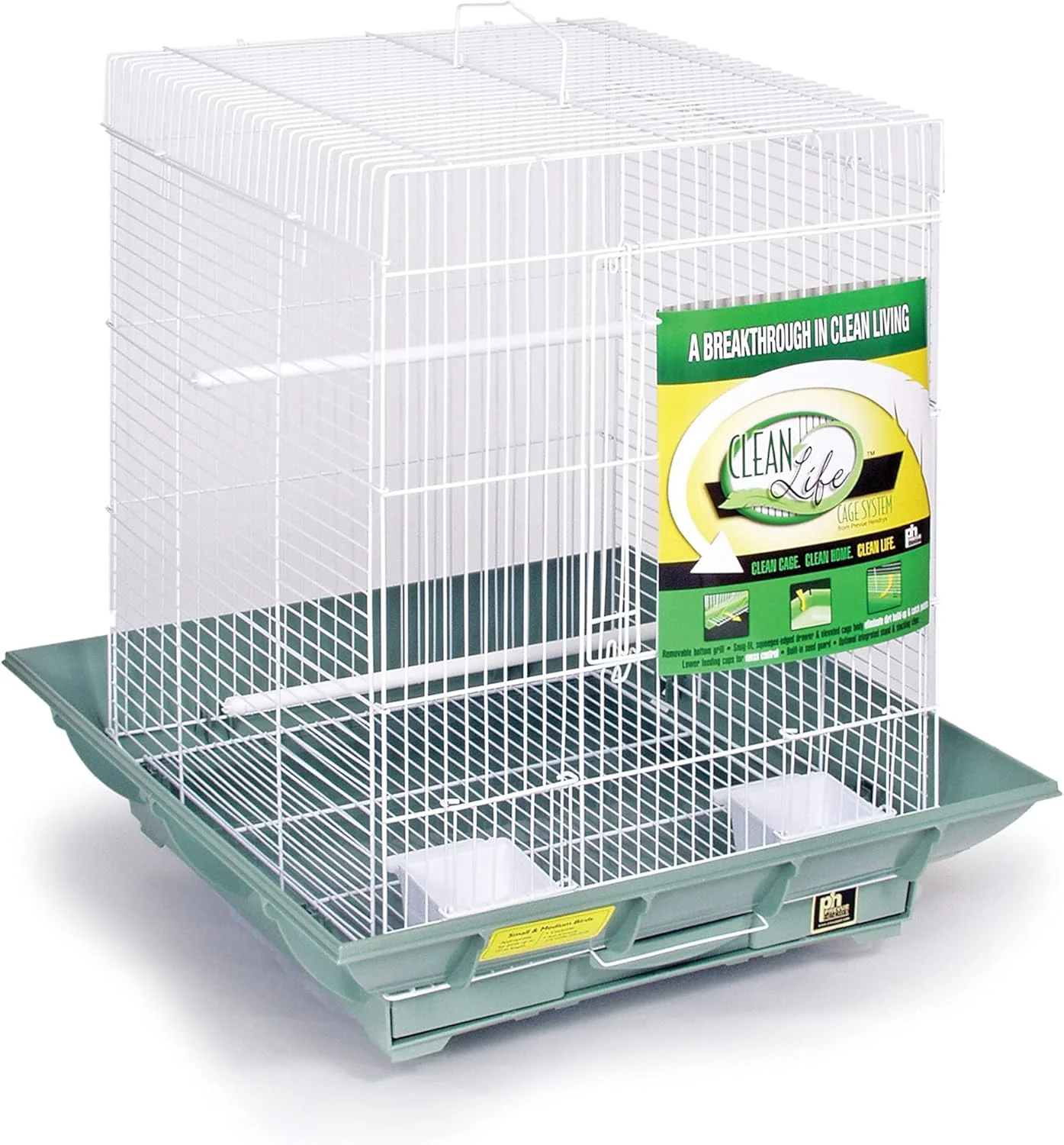 Relaxed Prevue Hendryx SP850G W Clean Life Cockatiel Cage Green and White Elite