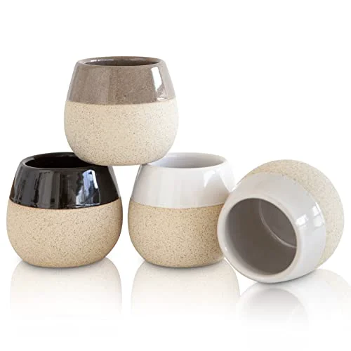 Natural Ceramic Espresso Cups Set of 4 4 Count Fine