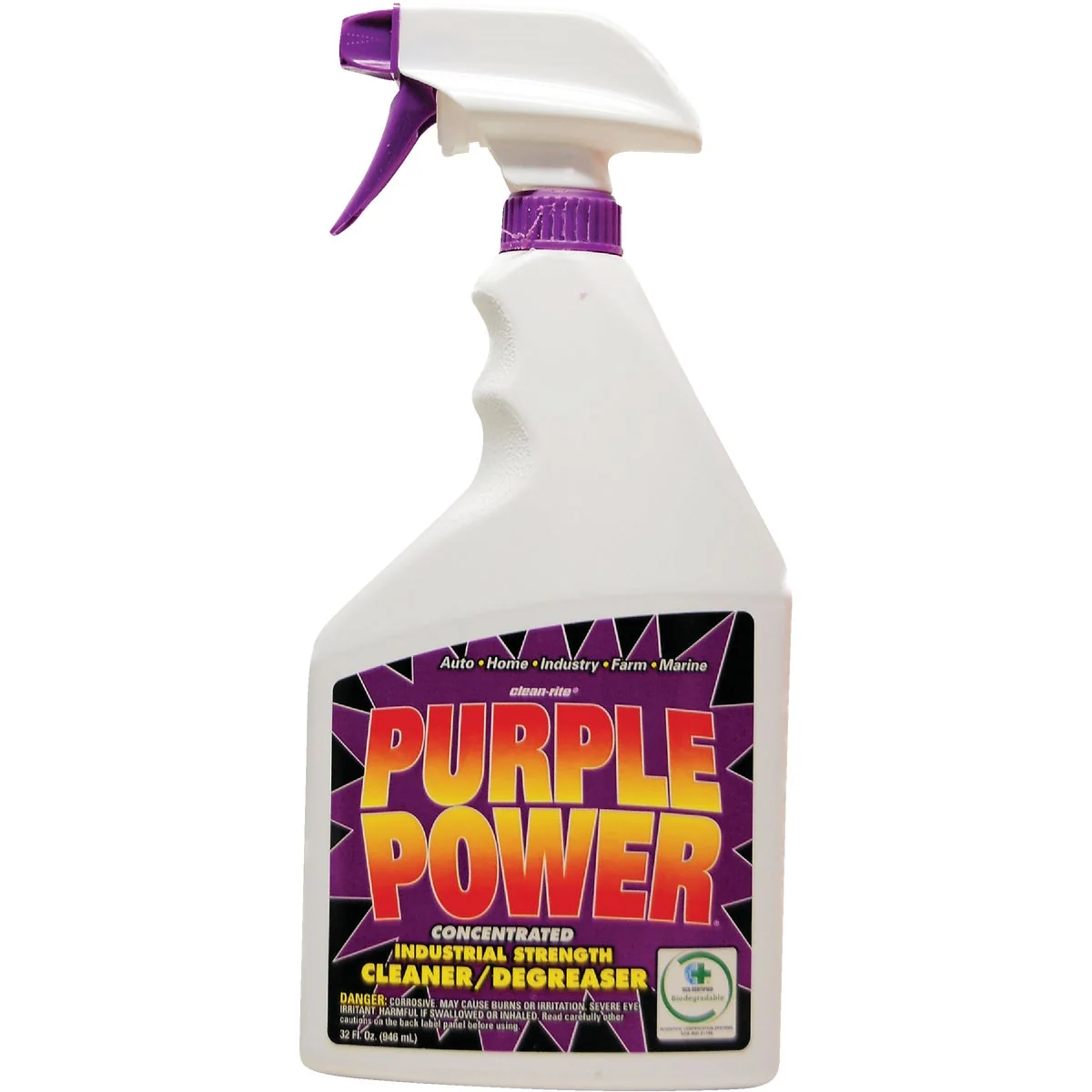 Reusable Purple Power 32 Oz. Trigger Spray Industrial Strength Cleaner Degreaser Green