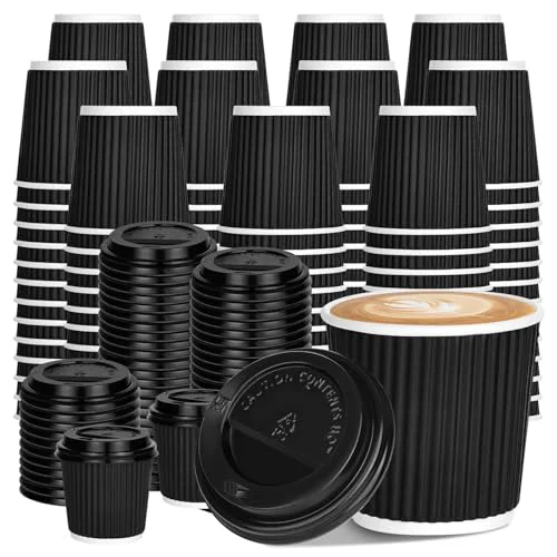 Versatile 4 oz Disposable Espresso Cups with Lids 100 Count Genuine