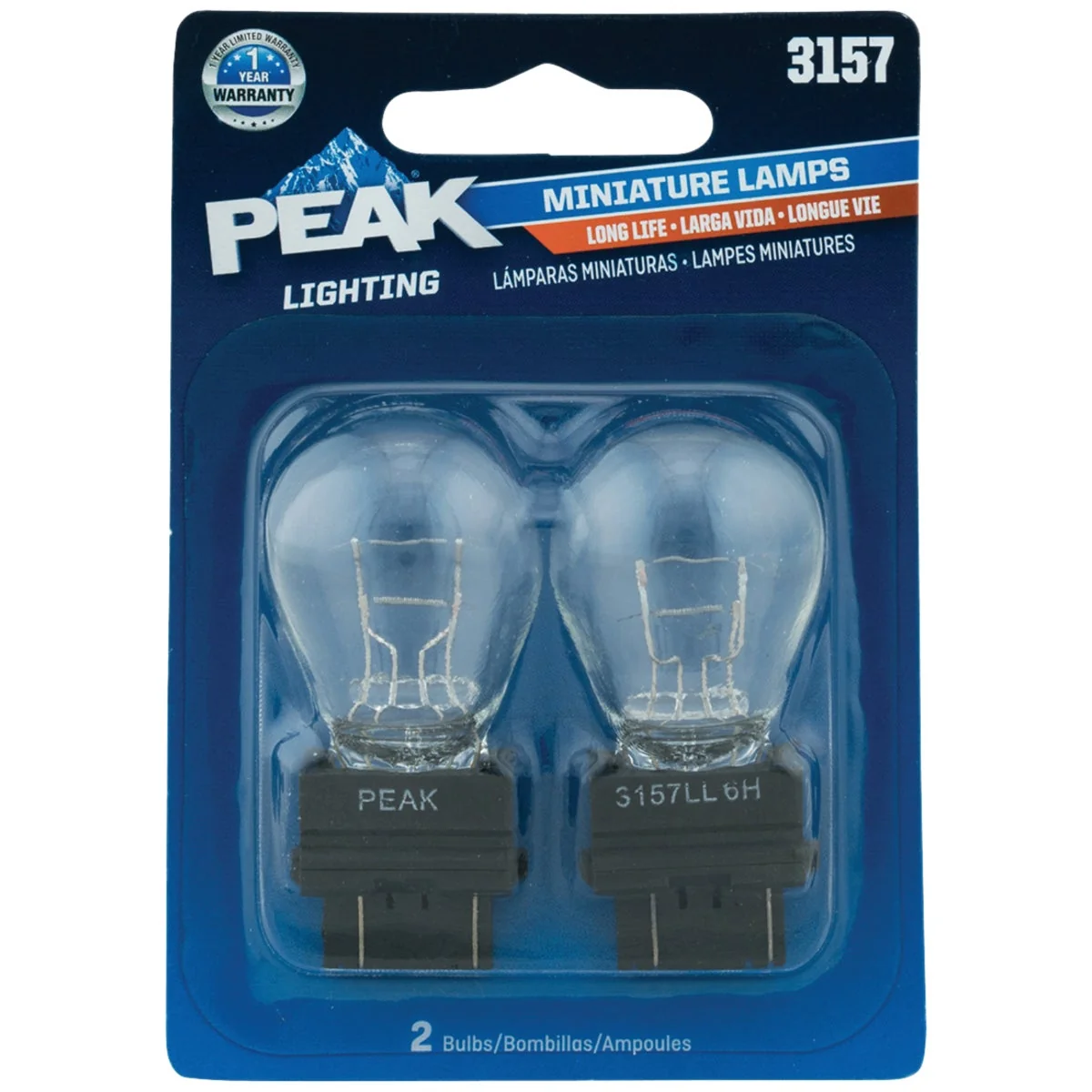 Practical PEAK 3157 12.8 14V Mini Incandescent Automotive Bulb 2-Pack Secure