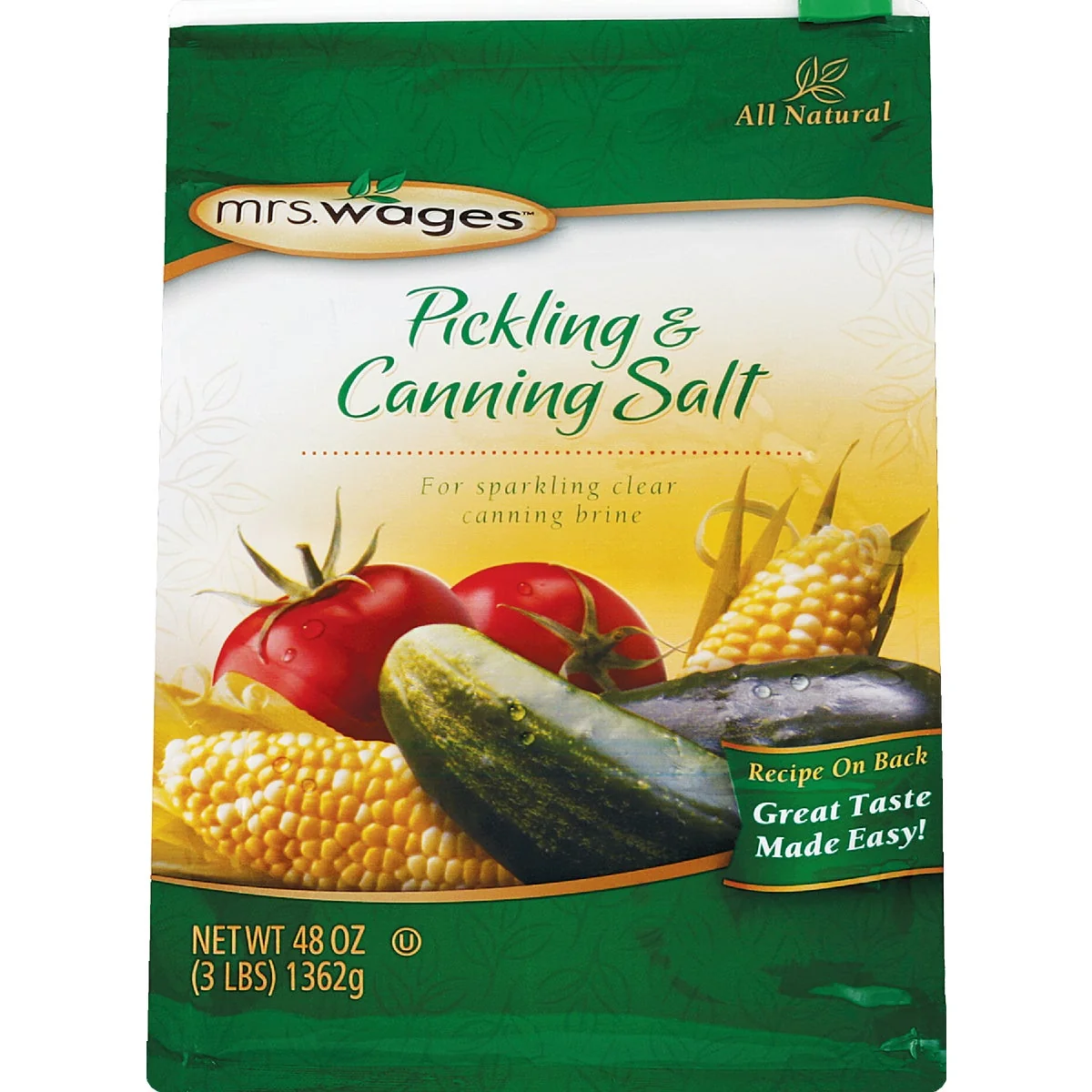 Breathable Mrs. Wages 48 oz. Canning Pickling Salt Consistent