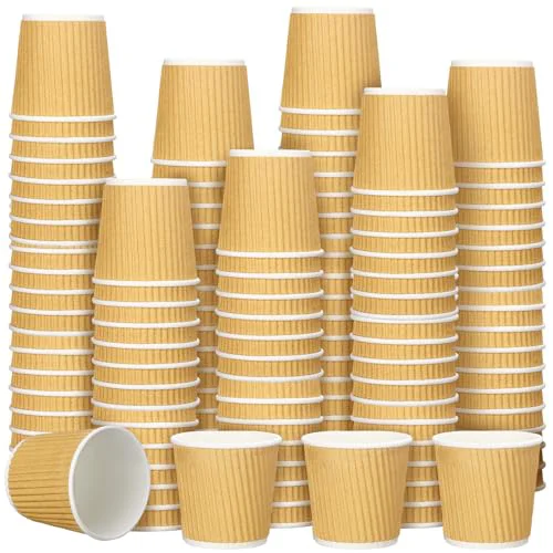 Proven 350 Pieces 4 oz Ripple Wall Insulated Coffee Cups Bulk Disposable Espresso Paper Corrugated Travel Coffee Cups for Hot Cold Drink Cappuccino Beverage Tea Party Top-Quality