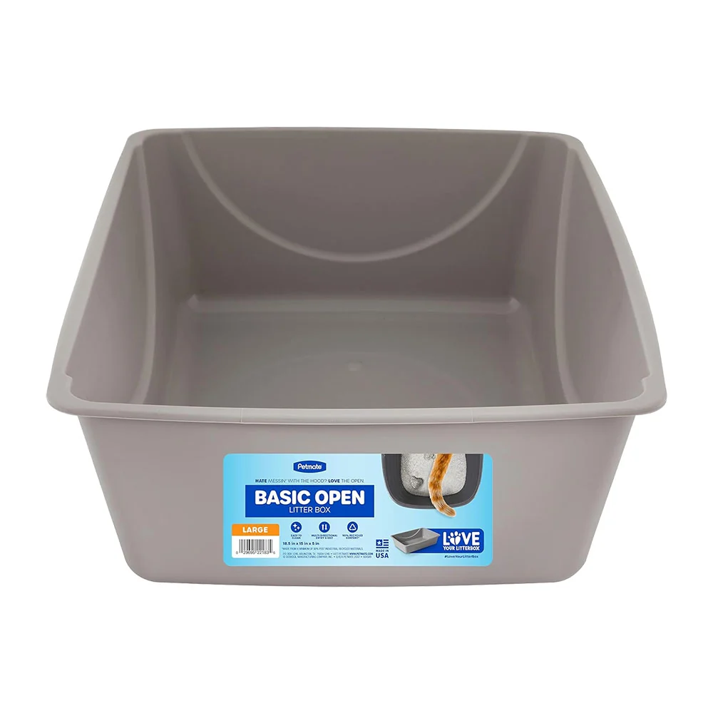 Fast Petmate Basic Cat Litter Pan Mouse Gray Large Sustainable