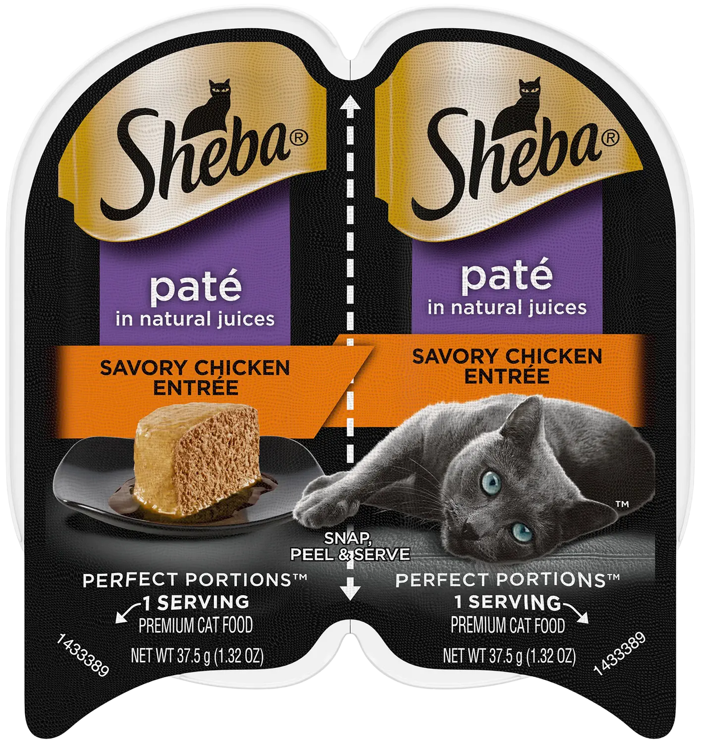 High-Quality Sheba Portions Pate Wet Cat Food Savory Chicken 2.6-oz Green