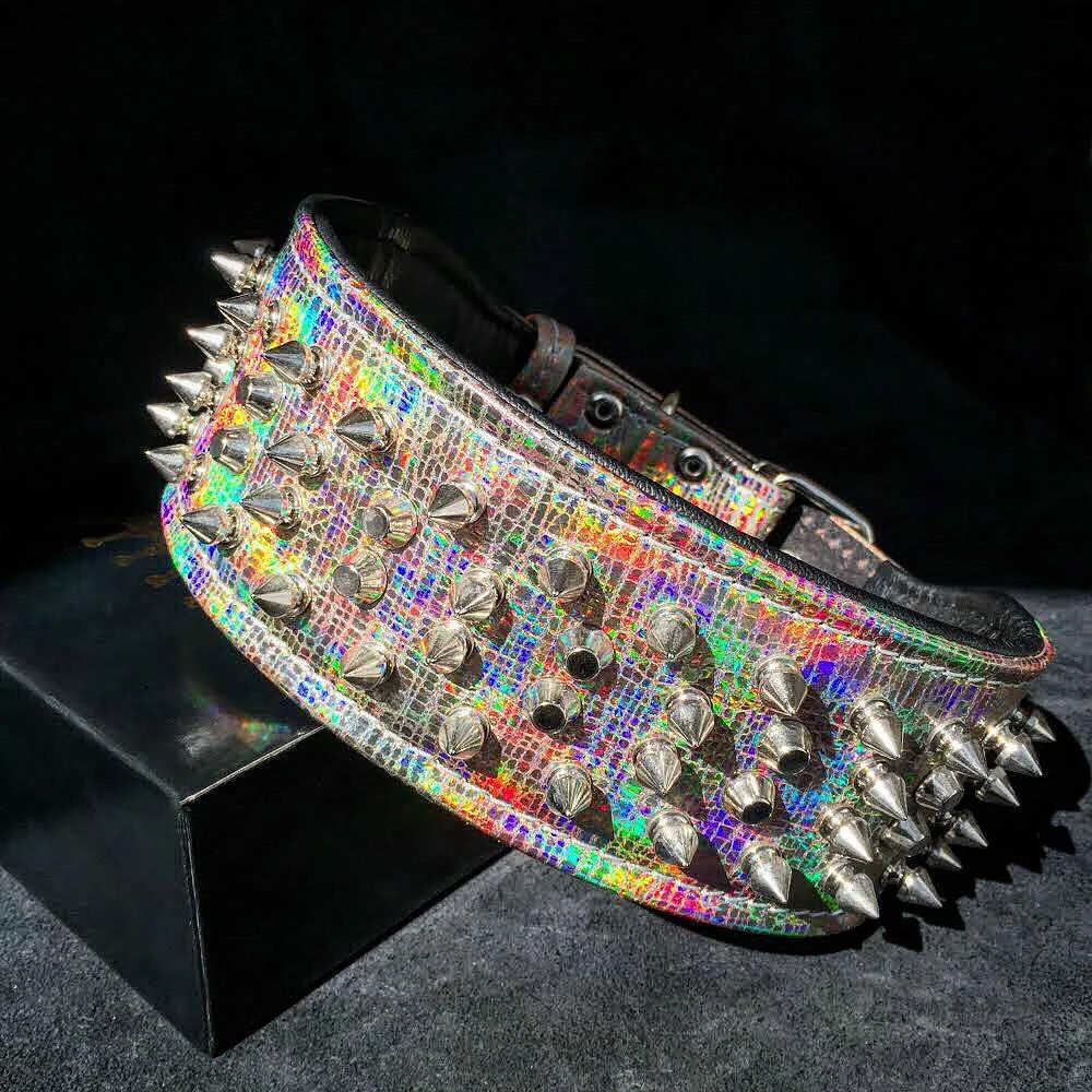 High-Grade ''Chameleon'' LIMITED big dog collar Detailed