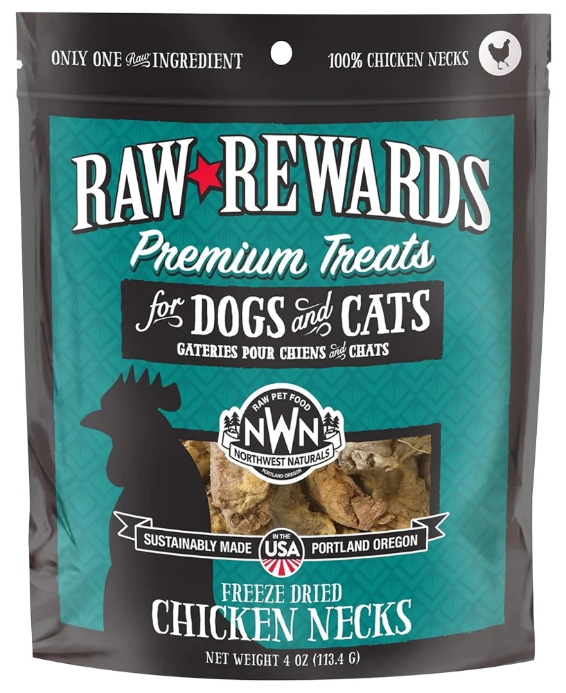 Certified Northwest Naturals Raw Rewards Premium ze Dried Dog Cat Treats Chicken Neck 4-oz Elegant